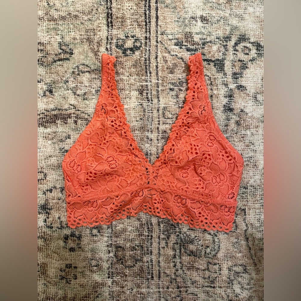 Aerie Coral Pink / Orange Bralette Size Large